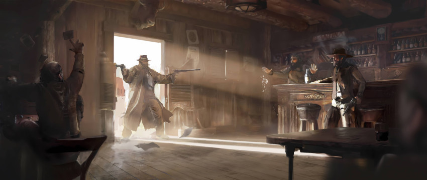 Action Time Cowboy Desktop Wallpaper Inspired by the Wild West