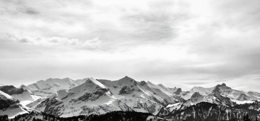 White Snowy Mountain Range Desktop Wallpaper