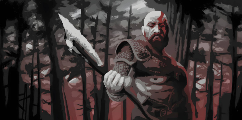 Kratos Art Photo Wallpaper For Desktop