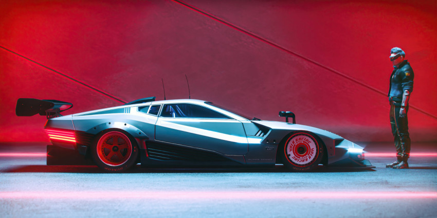 Amazing Cyberpunk Urban Art Car Wallpaper for Device 4K
