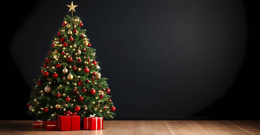 Sparkling Christmas Tree Decoration Wallpaper