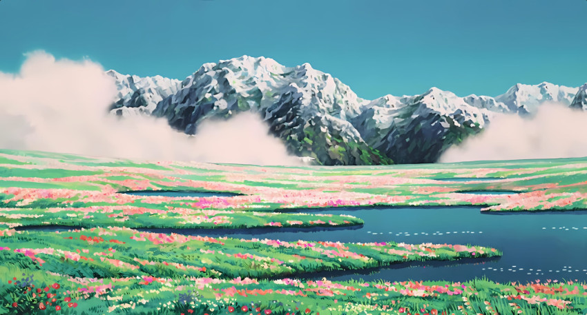 Ghibli Fantasy World Desktop Background