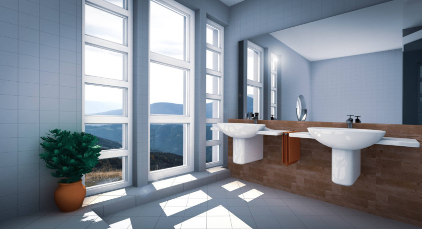 Trendy Bathroom Desktop Wallpaper for PC