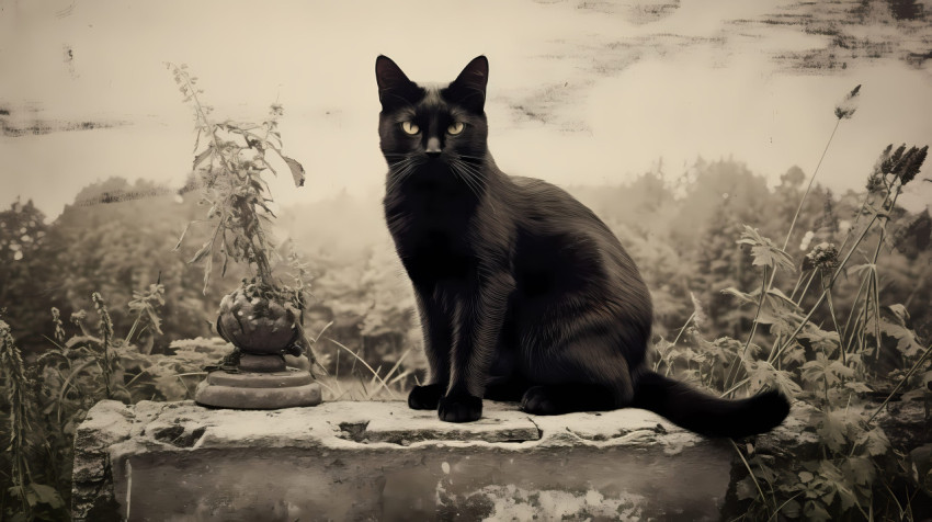 Cute Black Cat Picture for Device