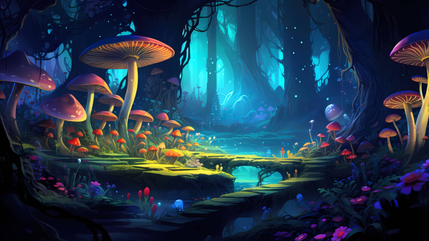 Playful Mushroom PC Wallpaper for Your Desktop Display