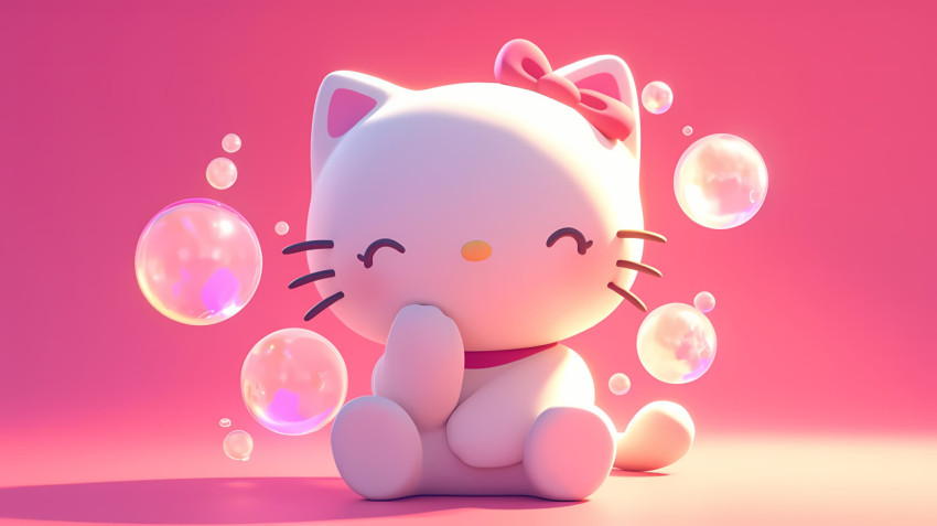 Soft Pink Sanrio Desktop Background