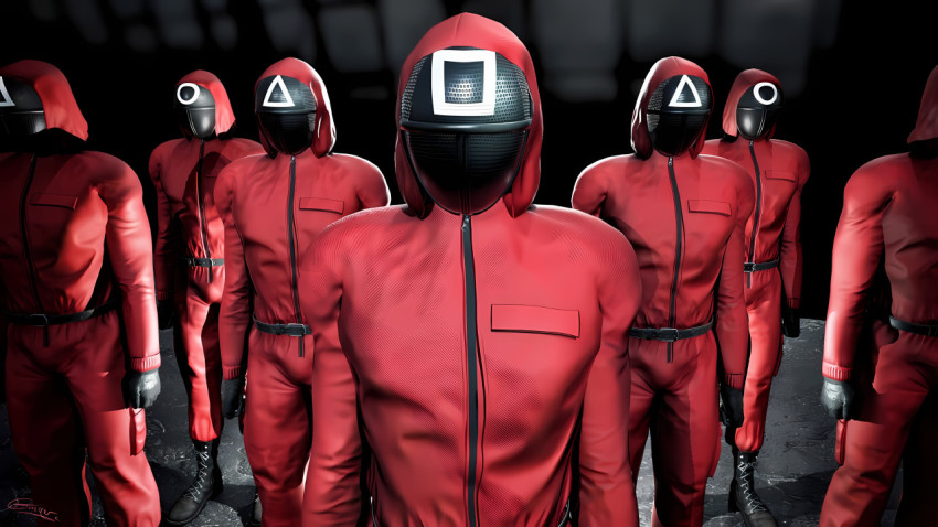 Squid Game Pink Jumpsuit Guard Image