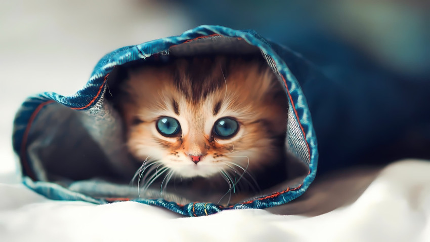Sweet Ginger Kitten Background Photo Wallpaper