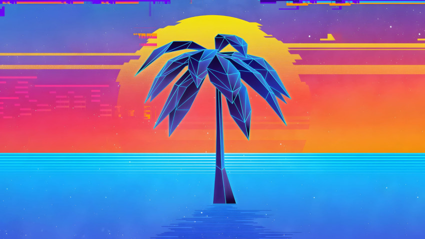 Vibrant Palm Tree Desktop Photo