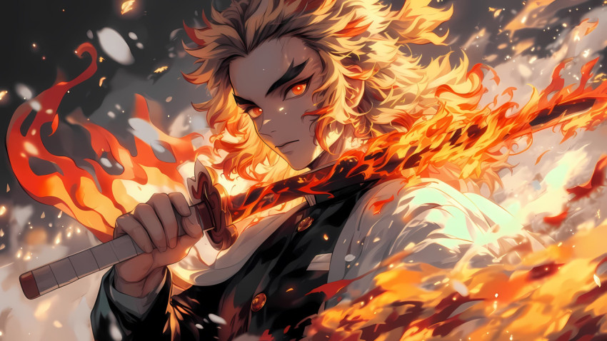 Stylish Rengoku 4K PC Wallpaper