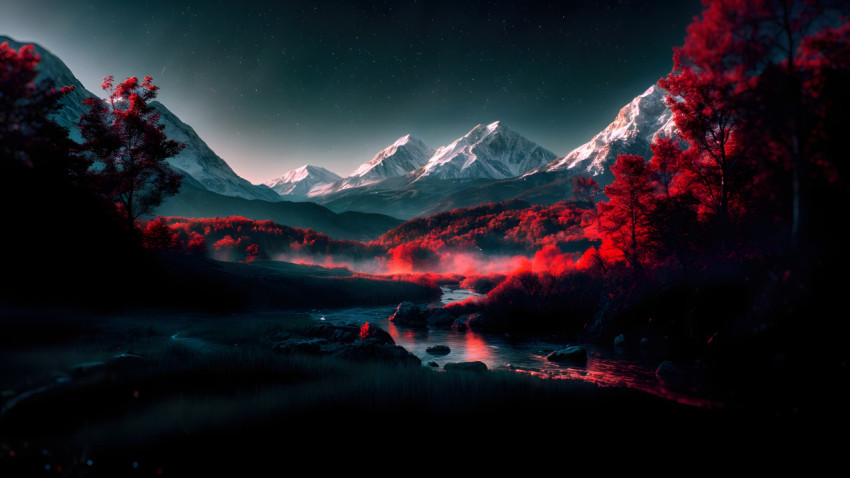 Starry Night Scene Desktop HD