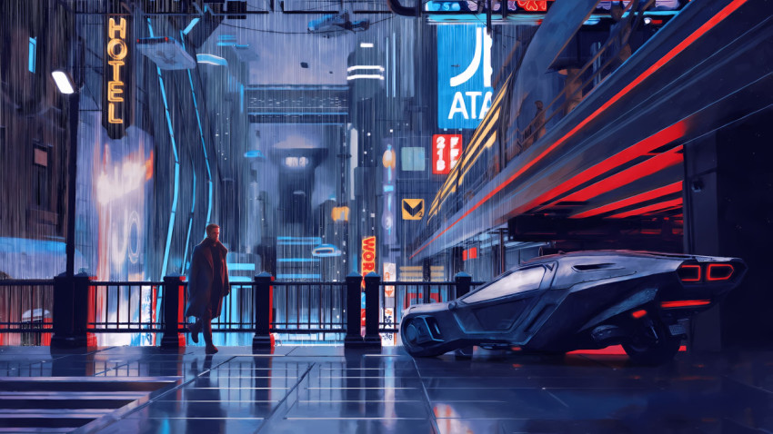 Blade Runner 2049 Rainy Street Photo