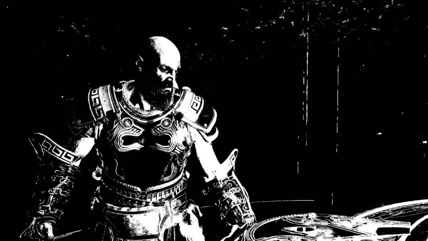 God Of War Kratos B&W Desktop Wallpaper