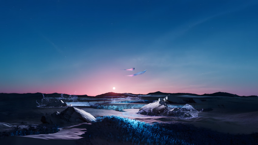 Magical Sunrise Scene Desktop Picture