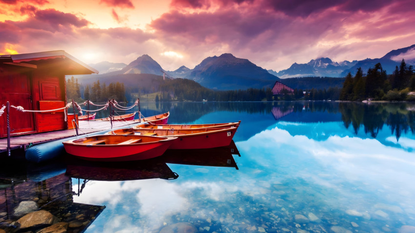 Glowing Sunset Scene Desktop Image