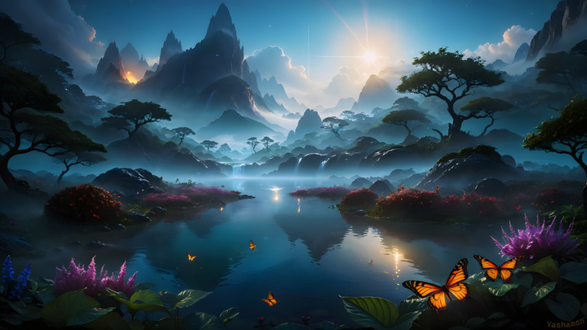 Mystical Forest Scene Wallpaper HD
