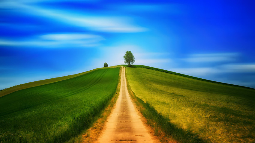 Green Valley Scene Desktop Wallpaper