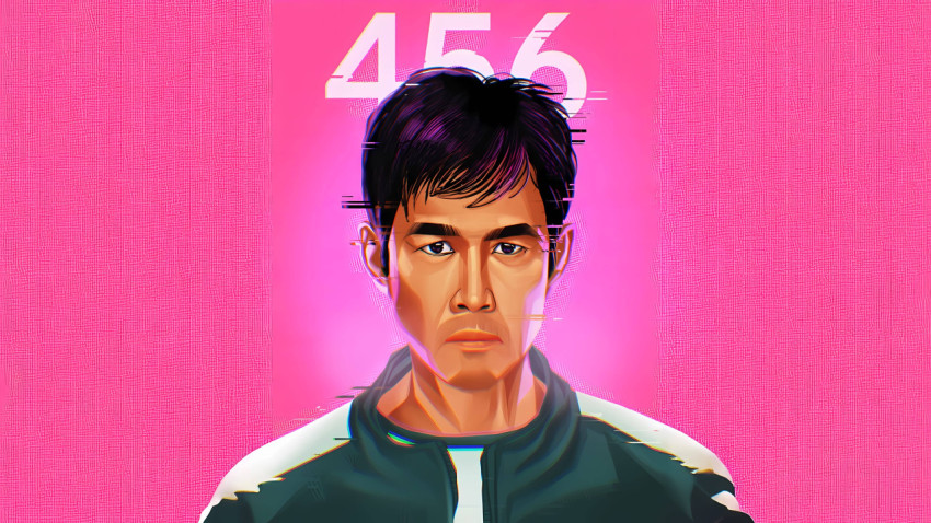 Player 456 Squid Game Desktop Artwork for Screen