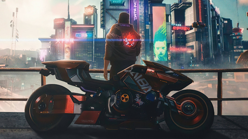 Retro Cyberpunk Biker for Your Desktop Wallpaper