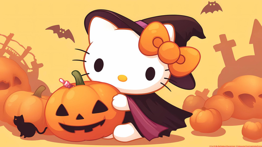 Halloween Sweet Hello Kitty HD Wallpaper use Desktop