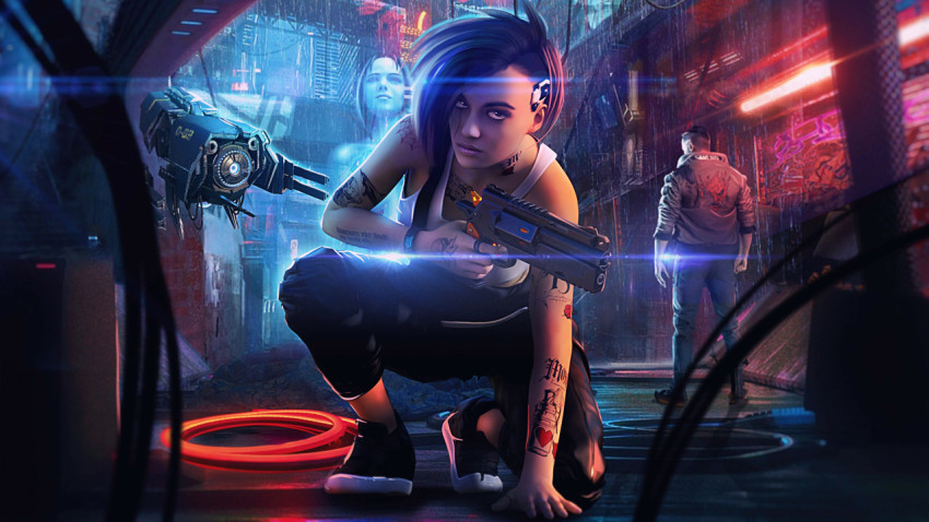 Cyberpunk Neon City Street HD Wallpaper For Your Desktop