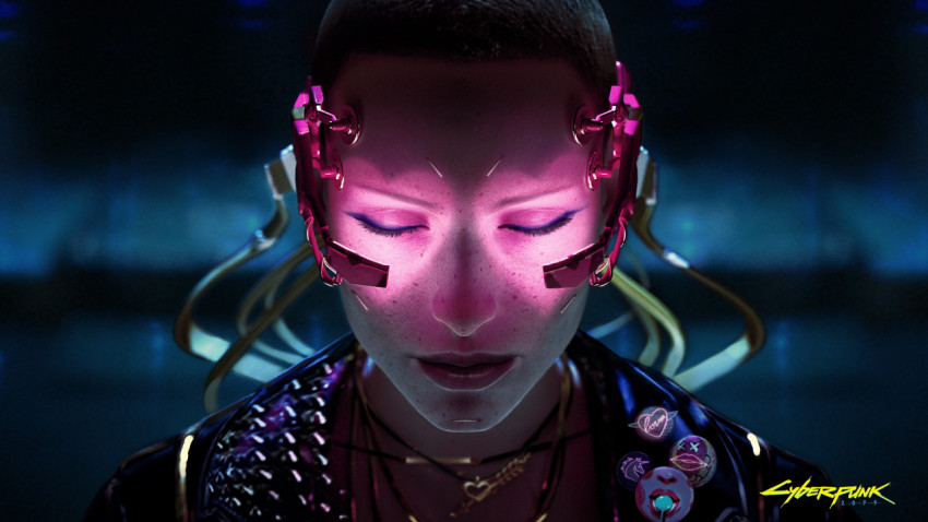 High-Tech Cyberpunk Girl Face Wallpaper Use To Desktop 4K