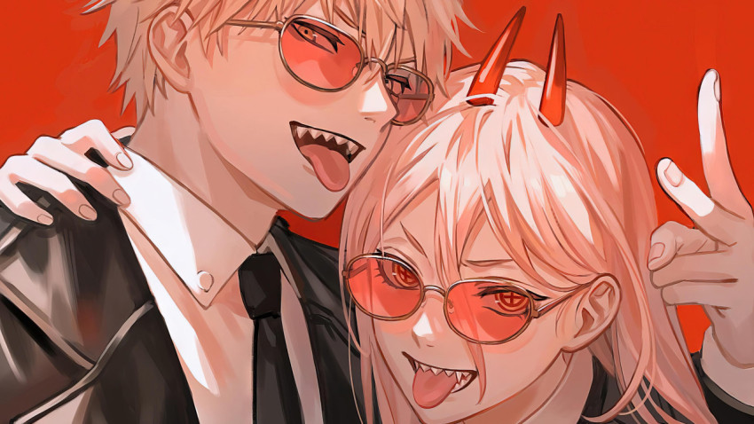 Makima Denji Couple Photo 4K Wallpaper Your Lock Screen