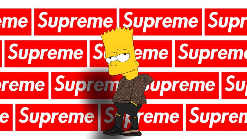Supreme Bart Simpon High Res 4k wallpaper for pc