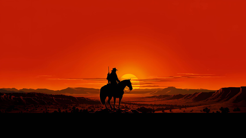 Cowboy With Red Background Photo That Capture the Wild West Spirit
