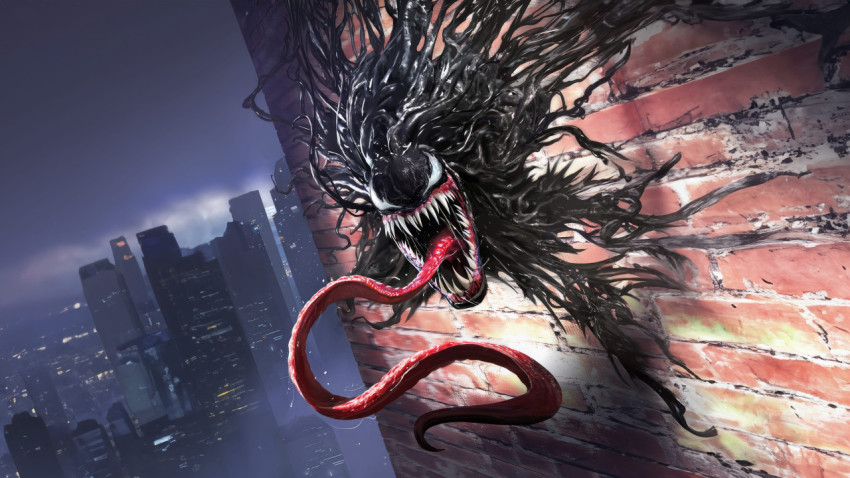 Venom On The City Wall 4k Wallpaper On Your Computer Screen