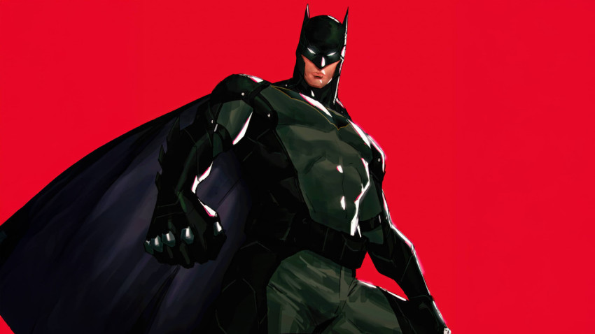 Batman in Red Background 4k Image