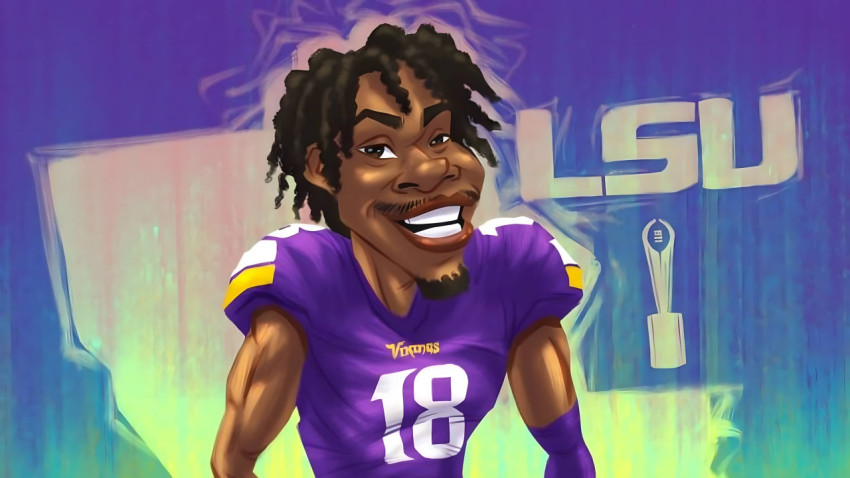 Amazing Cartoon Justin Jefferson Football Wallpaper to Download 4K