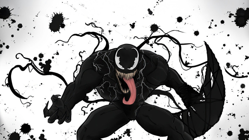 Enigmatic Venom Art White Background 4K Your Desktop