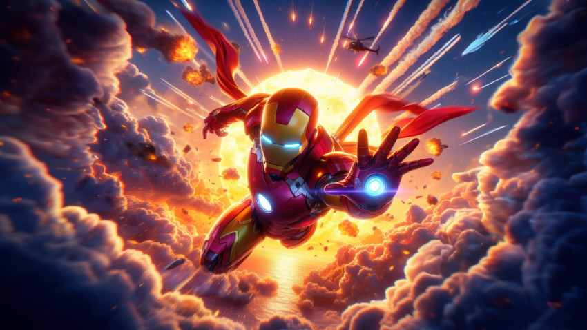 Vibrant Iron Man Wallpaper in 4K Resolution