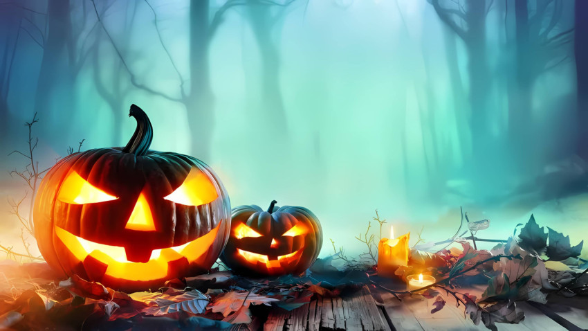 Creepy Forest Halloween Desktop Image