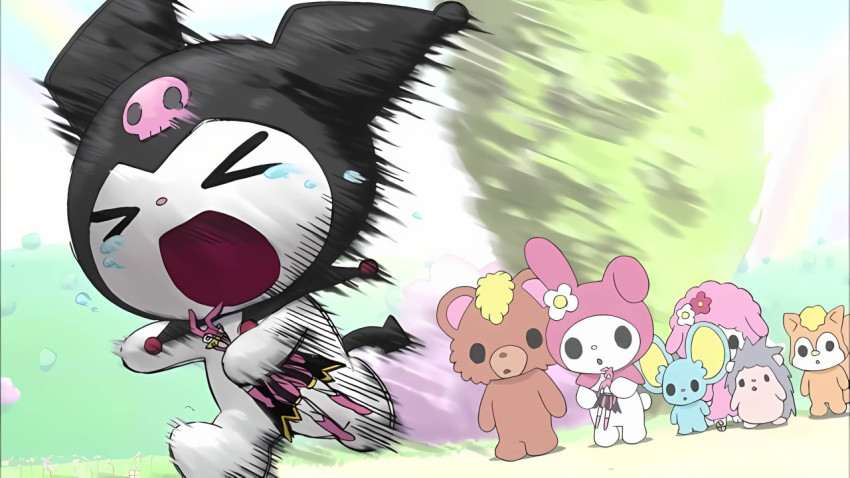 Kuromi Black and White Wallpaper