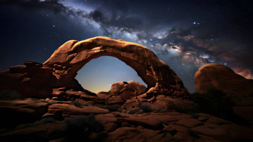 Desert Oasis and Mountain for Computer Screen 4K