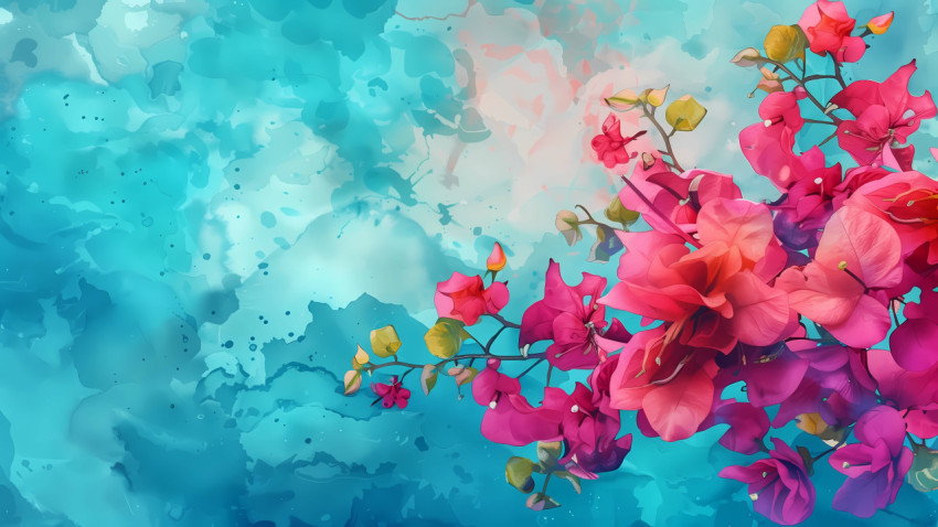 Trendy Flower Watercolor Computer Wallpaper for Your PC 4K