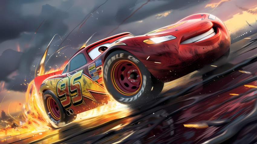 Lightning McQueen Speedy Computer Wall