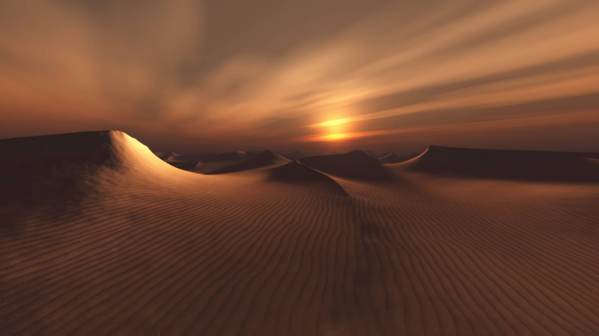 Serene Desert Sunset View Desktop Photo 4K