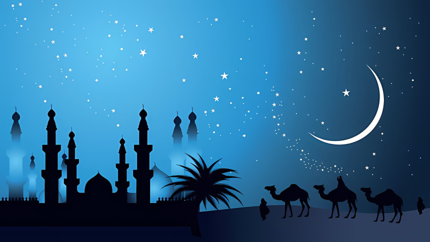 Ramadan Kareem Moonlit Night Image