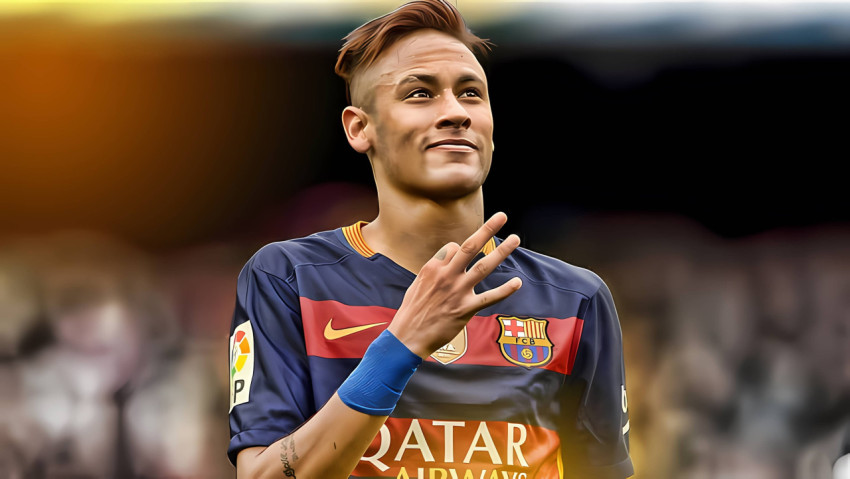 Neymar Jr. Retro Style Desktop Wallpaper