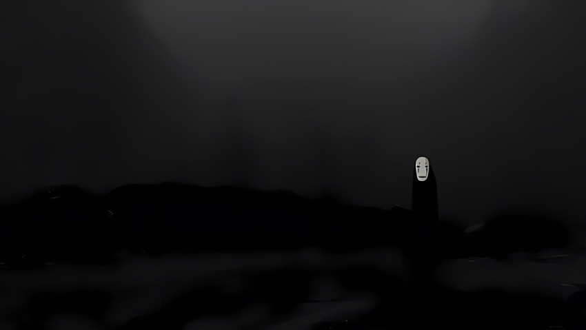 no face hayao miyazaki spirited away dark wallpaper preview