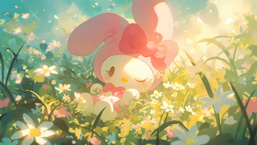 My Melody Autumn Leaves Wallpaper
