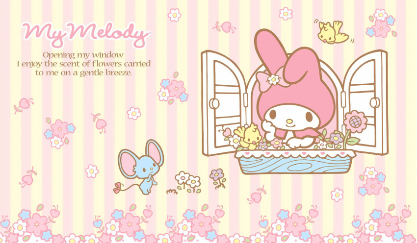 My Melody Floral Desktop Background