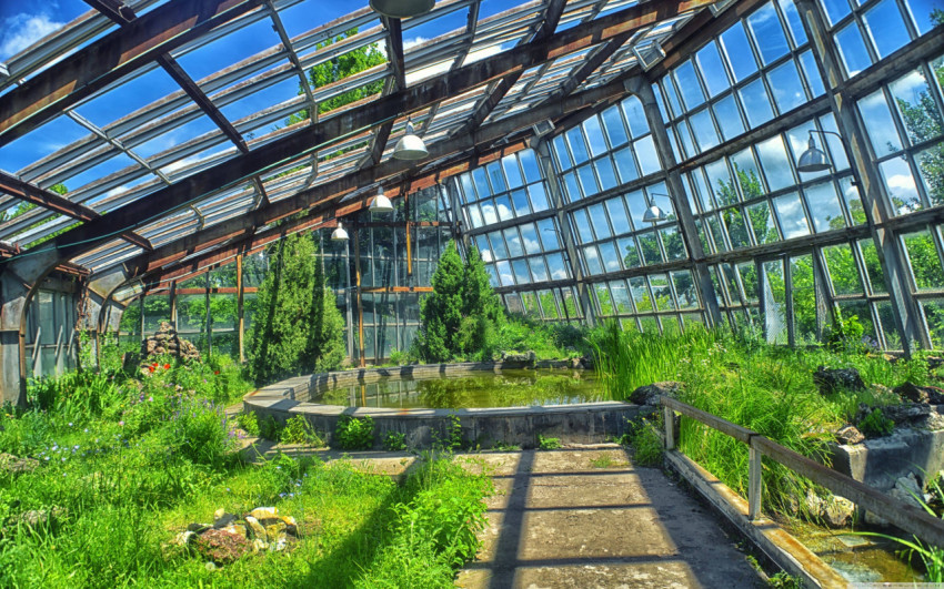 Refreshing Green Botanical Garden Desktop Background