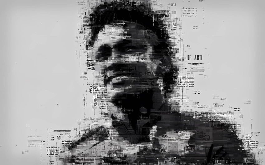 Neymar Art Black & White Desktop Wallpaper