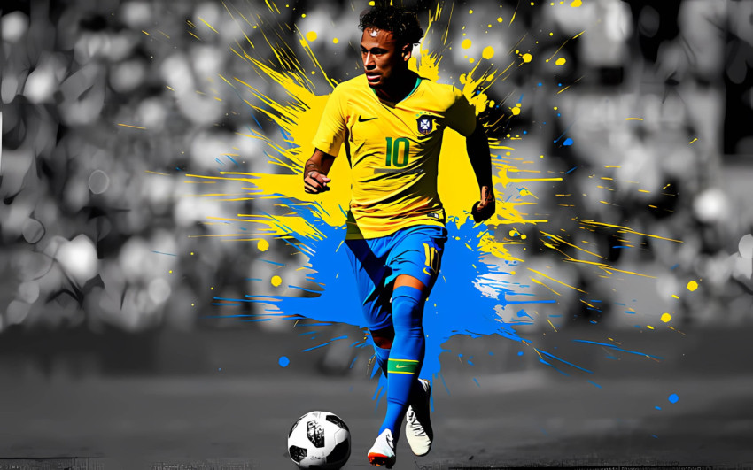 Neymar B&W Background Wallpaper For Pc