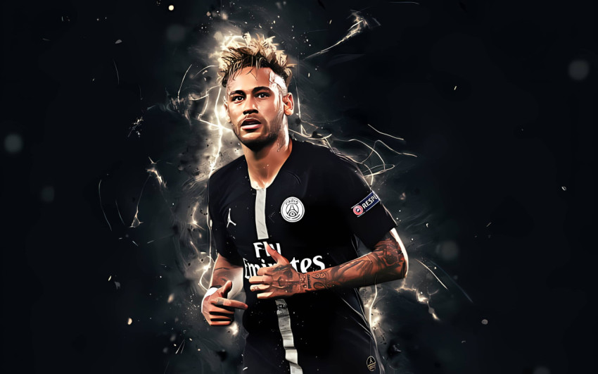 Neymar Jr. Black Background Desktop Wallpaper