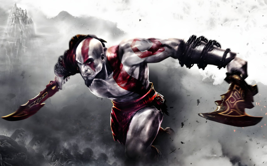 Kratos in Action God of War Laptop Wallpaper